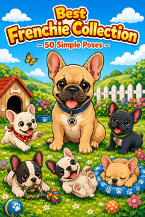 Frenchie Collection colouring book cover