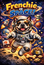 Frenchie in Space Colouring Book