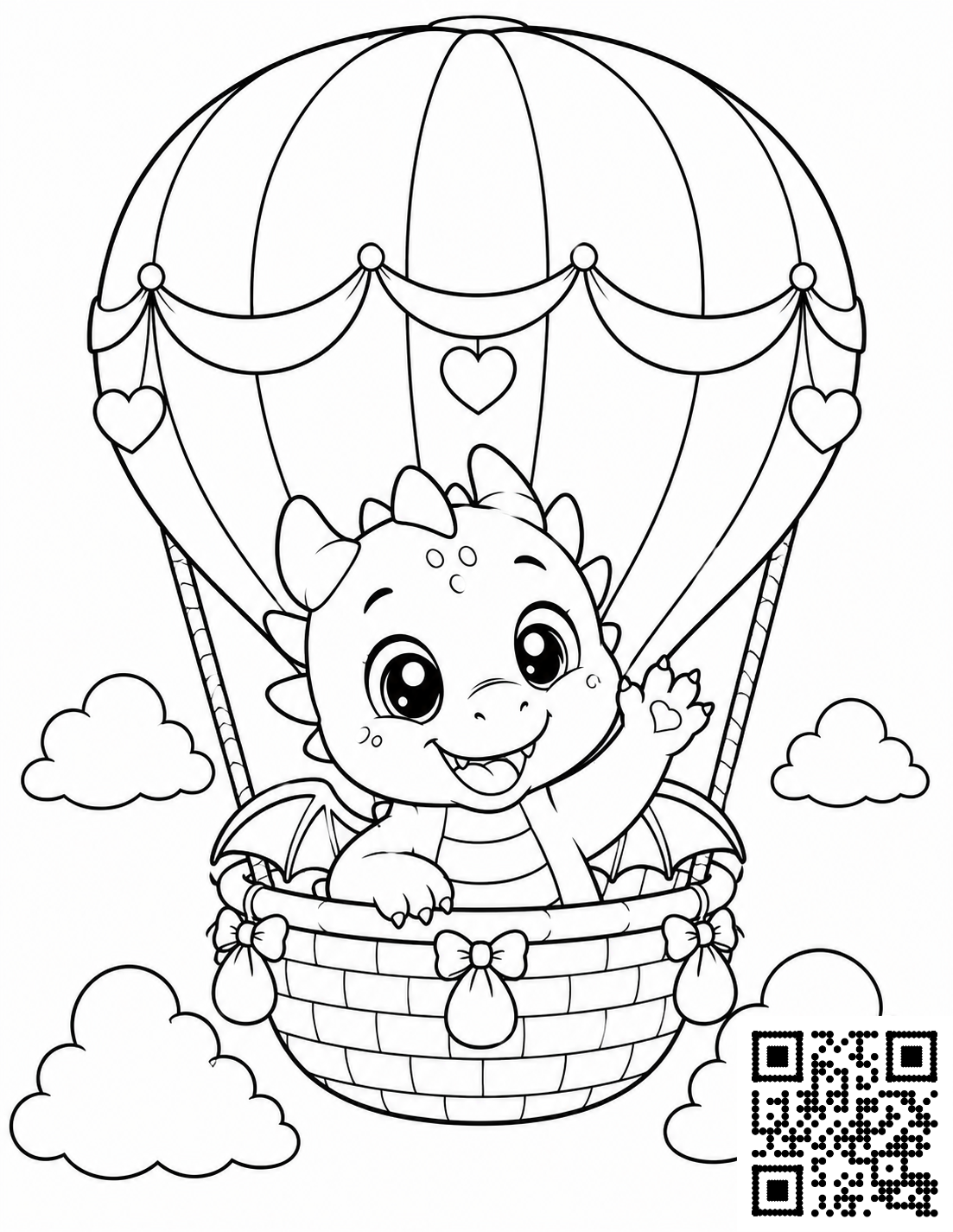 Cute Baby Dragons colouring page 2