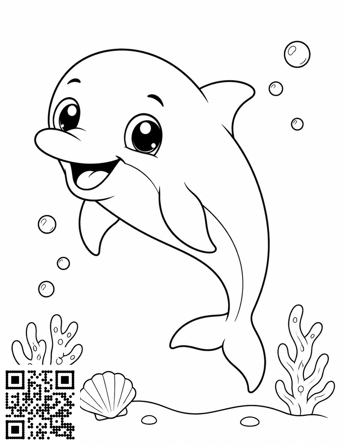 Cute Sea Friends colouring page 2