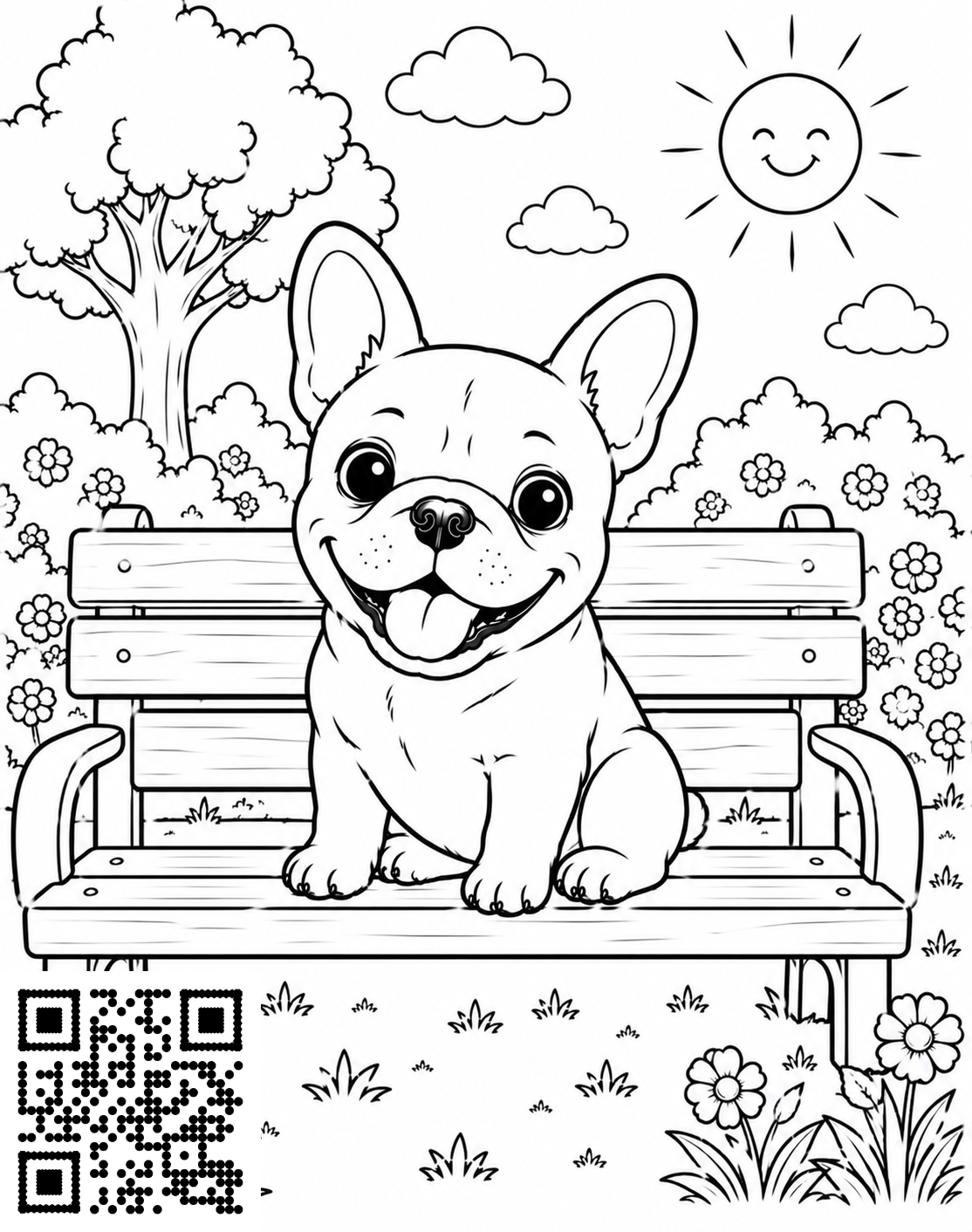 Frenchie Collection colouring page 1