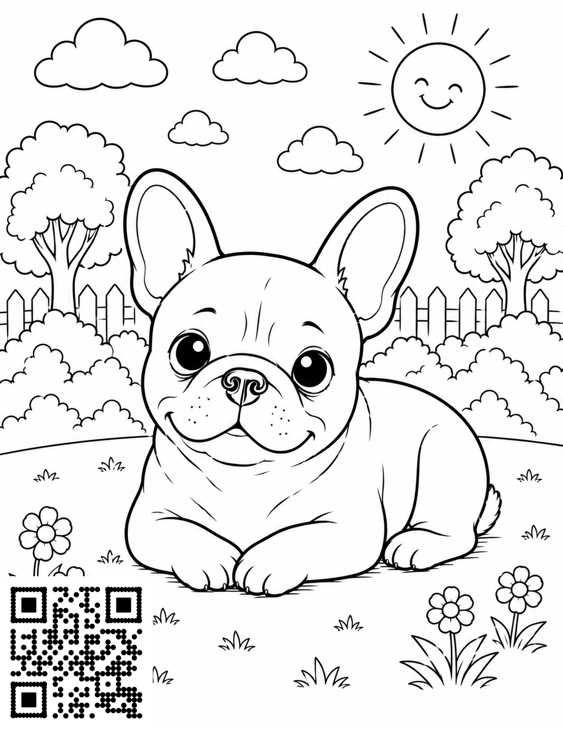 Frenchie Collection colouring page 2