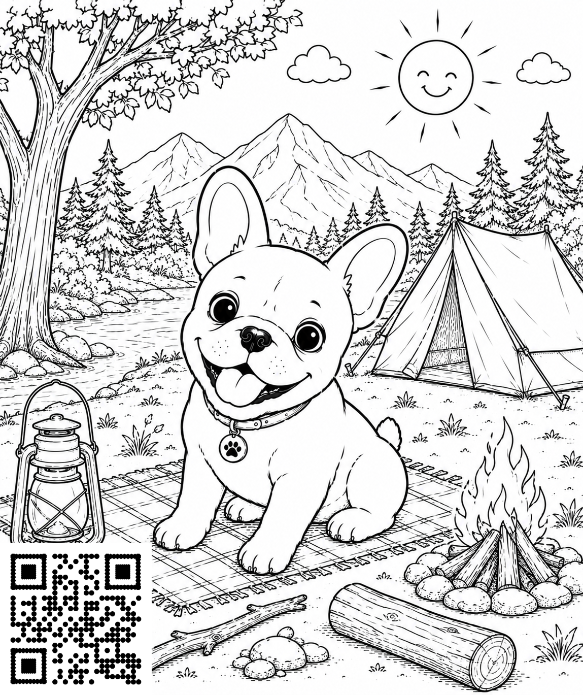 Frenchie Collection colouring page 3